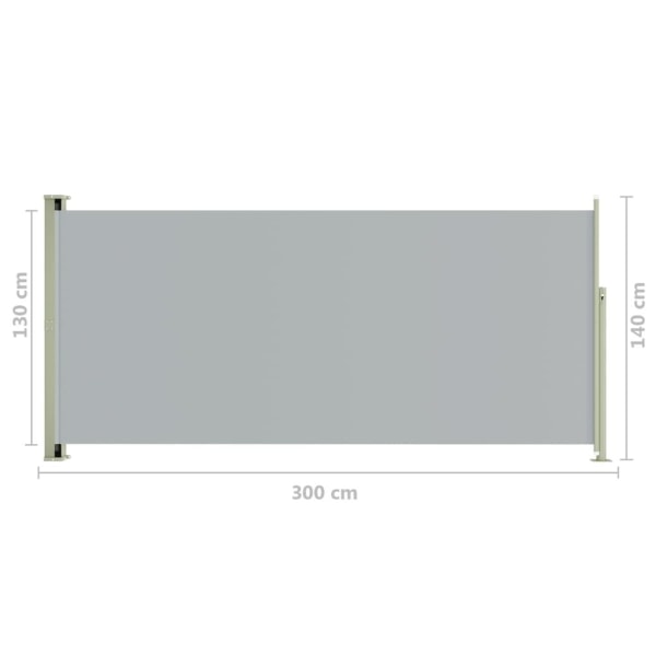 vidaXL Infällbar sidomarkis 140x300 cm grå grå