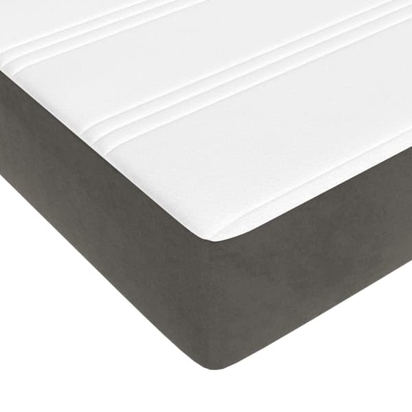 vidaXL Ramsäng med madrass mörkgrå 160x200 cm sammet Grå