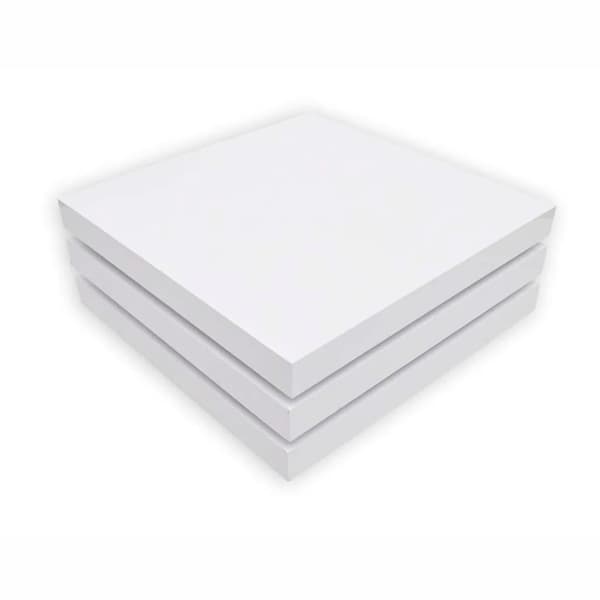 vidaXL Soffbord elegant Vit högglans 80x80 cm Vit