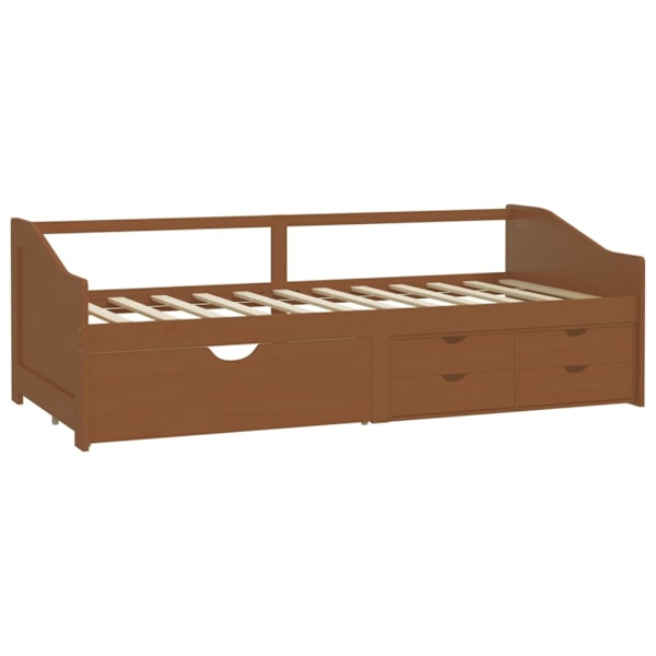 vidaXL Dagbädd 3-sits honungsbrun massiv furu 90x200 cm Brun