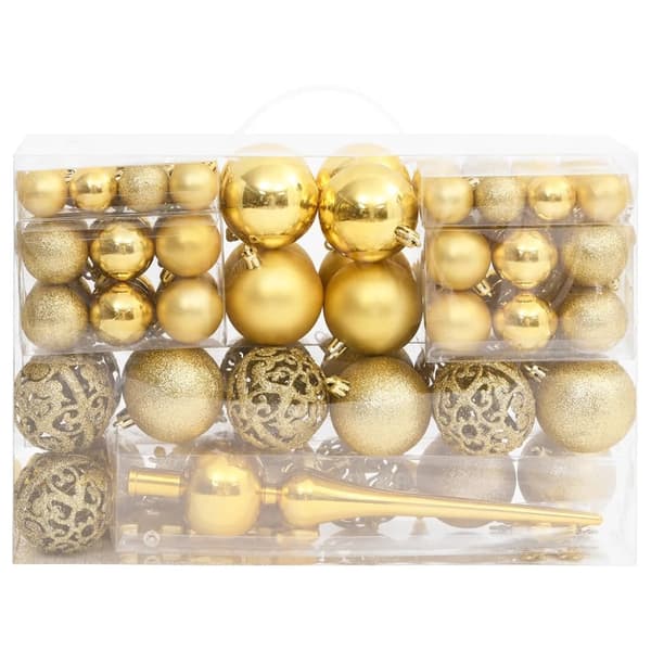 vidaXL Julgranskulor 111 delar guld polystyren Guld