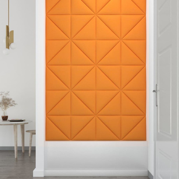 vidaXL Väggpaneler 12 st ljusgul 30x30 cm tyg 0,54 m² Gul