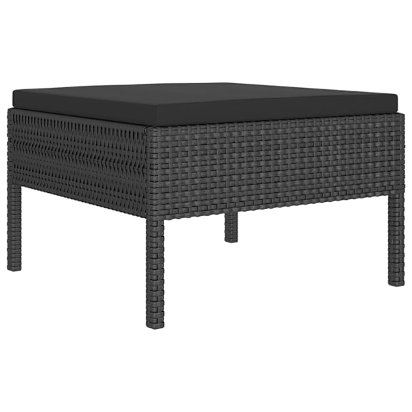 vidaXL Loungegrupp med dynor 5 delar konstrotting svart Svart