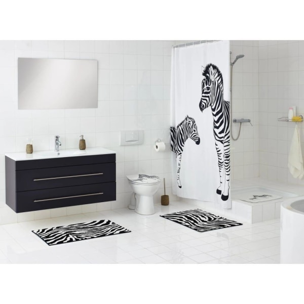 RIDDER Badmatta Zebra 54x54 cm vit och svart Svart