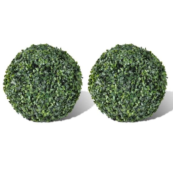 vidaXL Konstgjord växt boll 27cm 2-pack Grön