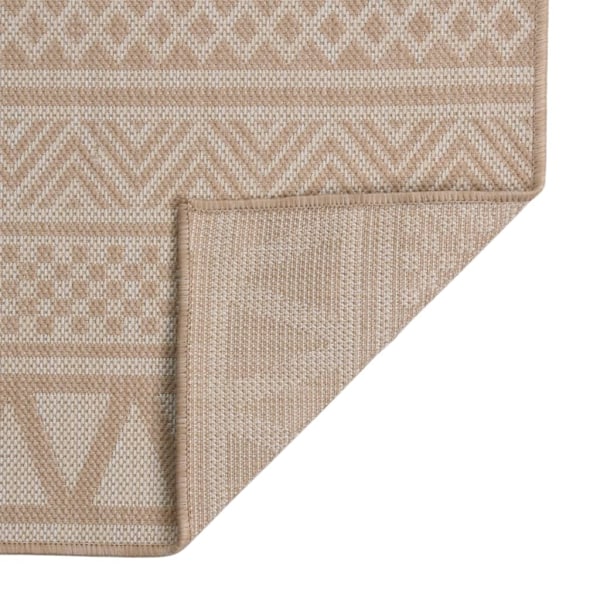 vidaXL Utomhusmatta plattvävd 120x170 cm brun ränder Brun
