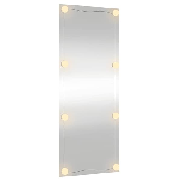 vidaXL Väggspegel med LED-belysning 40x100 cm glas rektangulär Silver
