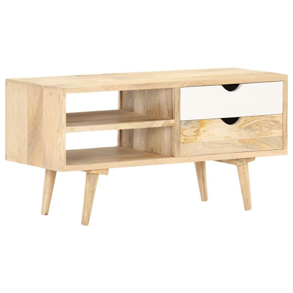 vidaXL TV-bänk 90x35x45 cm massivt mangoträ Brun