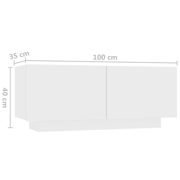 vidaXL Sängbord vit 100x35x40 cm konstruerat trä Vit