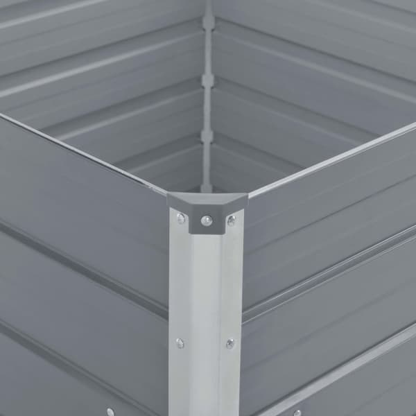 vidaXL Odlingslåda 100x100x77 cm galvaniserad stål grå grå