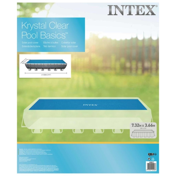 INTEX Poolöverdrag solenergi blå 716x346 cm polyeten Blå