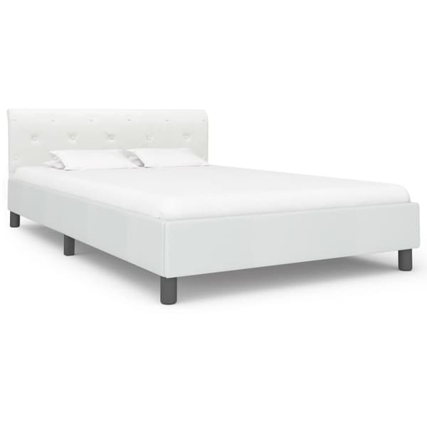 vidaXL Sängram vit konstläder 140x200 cm Vit