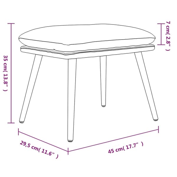 vidaXL Fotpall ljusgrå 45x29,5x35 cm sammet Grå