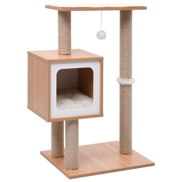 vidaXL Katt klösträd med klösmatta i sisal 82 cm Brun