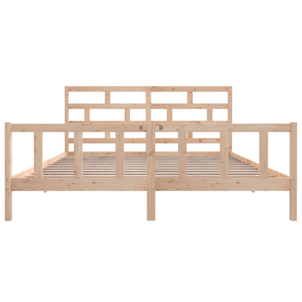 vidaXL Sängram massiv furu 200x200 cm Brun