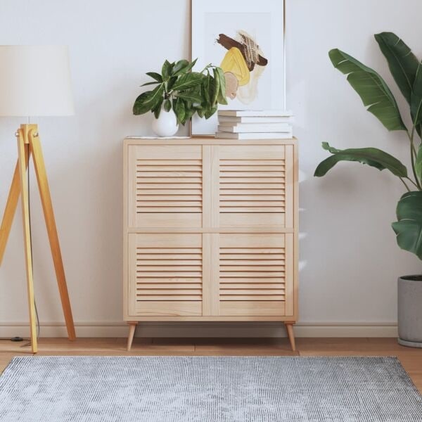 vidaXL Skåpluckor lamelldesign 4 st 39,5x39,4 cm massiv furu Brun