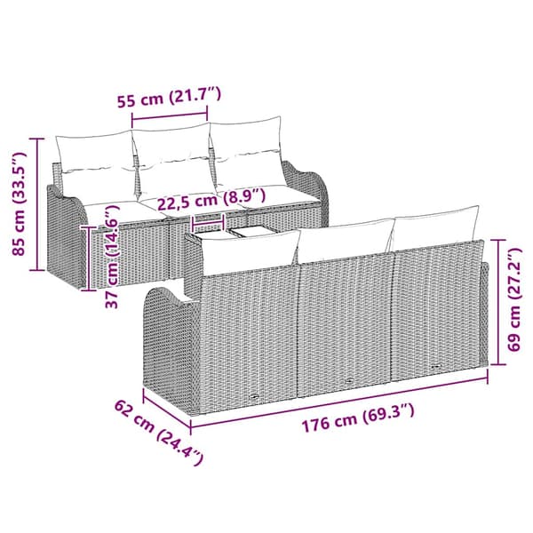 vidaXL Trädgårdsoffset Ljusgrå 55 x 55 x 37 cm konstrotting Ljusgrå