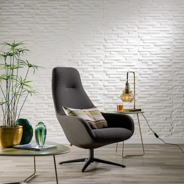 WallArt Väggpanel 3D Pebbles 12 st GA-WA13 Vit