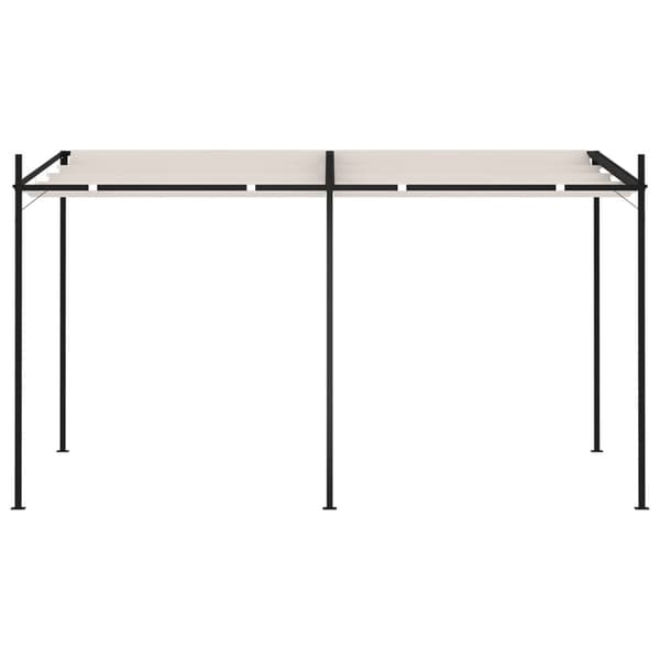 vidaXL Paviljong med infällbart tak 400x300x233 cm gräddvit Creme