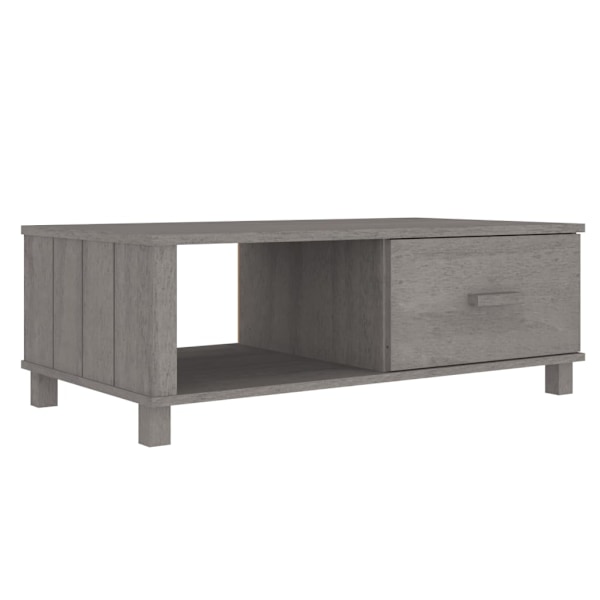 vidaXL Soffbord HAMAR ljusgrå 100x55x35 cm massiv furu grå
