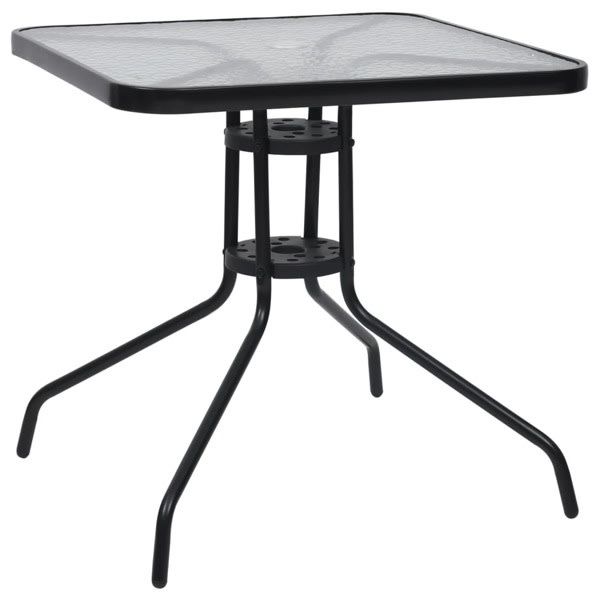 vidaXL Trädgårdsbord svart 70x70x70 cm stål Svart