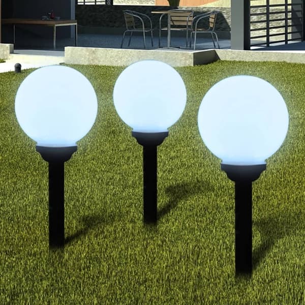 vidaXL Utomhuslampor 6 st LED 20 cm med markspett Vit