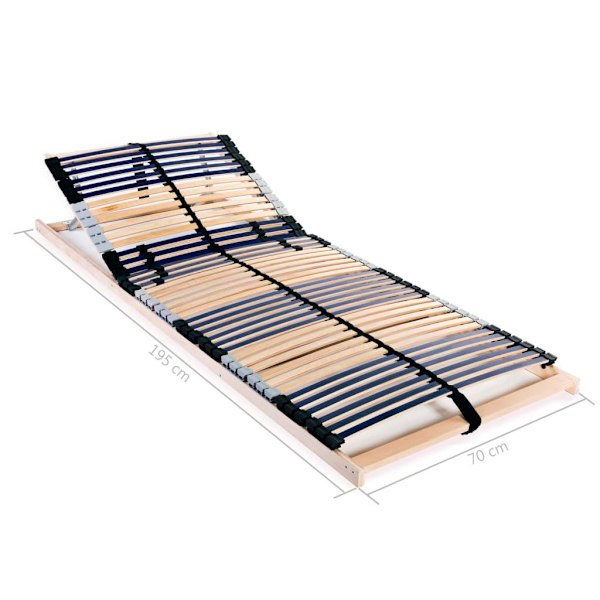 vidaXL Ribbotten med 42 ribbor 2 st 7 zoner 70x200 cm Brun