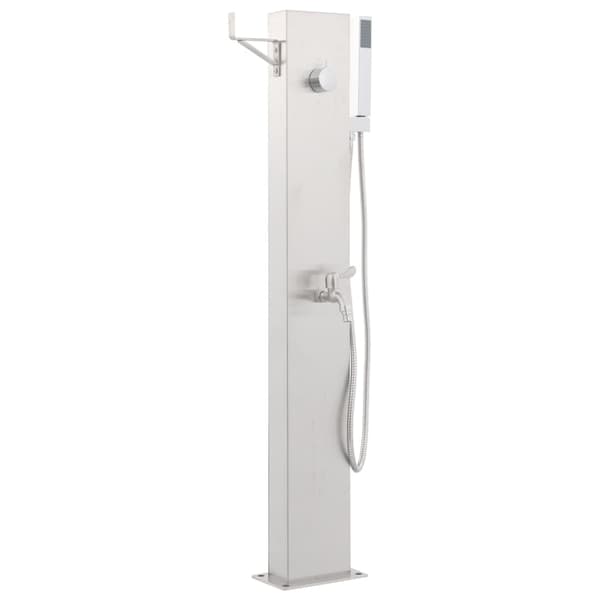 vidaXL Utedusch 110 cm rostfritt stål Silver