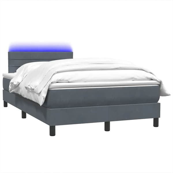 vidaXL Ramsäng med madrass mörkgrå 120x220 cm sammet Grå
