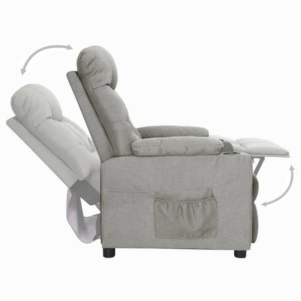 vidaXL Reclinerfåtölj ljusgrå tyg grå