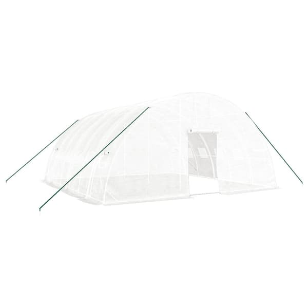 vidaXL Växthus med stålram vit 36 m² 6x6x2,85 m Vit