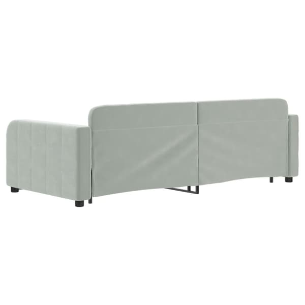 vidaXL Dagbädd utdragbar ljusgrå 90x200 cm sammet Grå