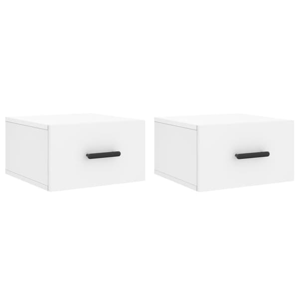 vidaXL Väggmonterade sängbord 2 st vit 35x35x20 cm Vit