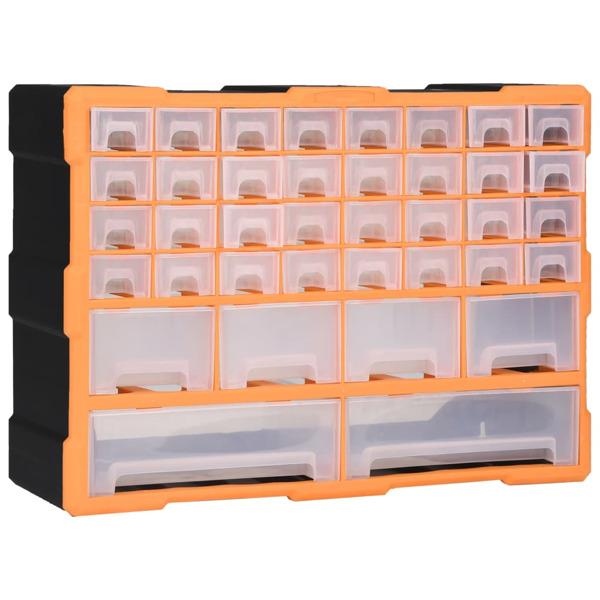 vidaXL Sortimentskåp med 40 lådor 52x16x37,5 cm Orange