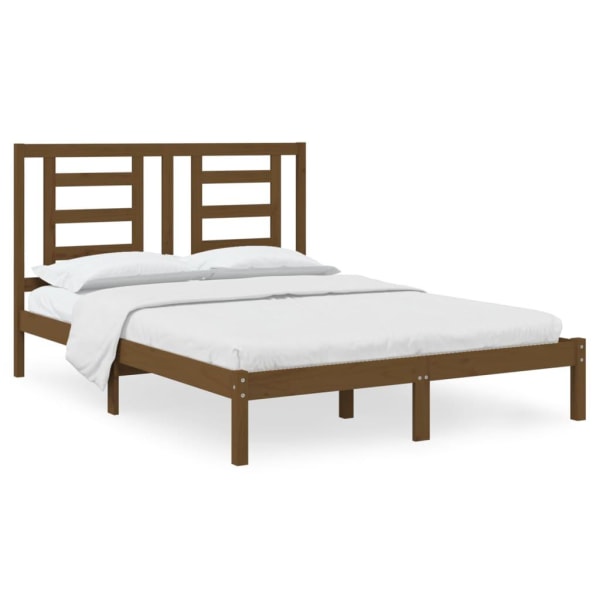 vidaXL Sängram honungsbrun massiv furu 150x200 cm Brun