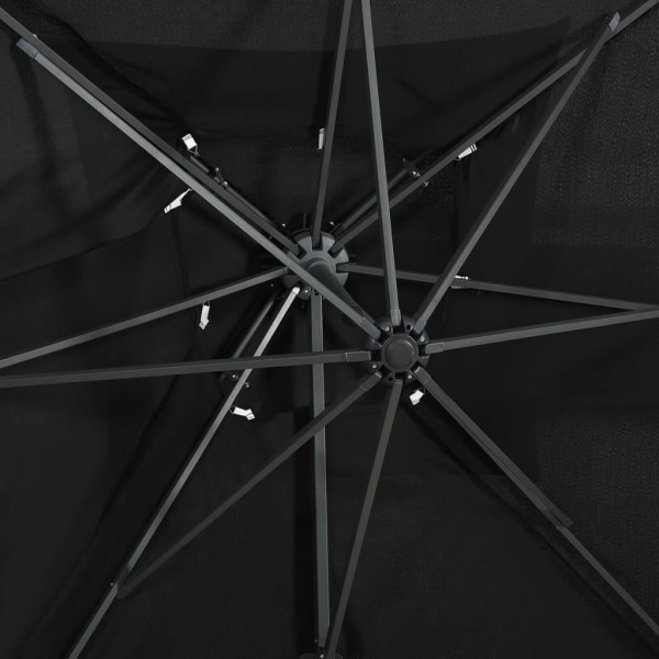 vidaXL Frihängande parasoll med ventilation svart 250x250 cm Svart