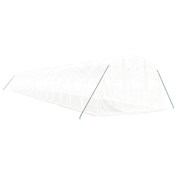 vidaXL Växthus med stålram vit 54 m² 18x3x2 m Vit