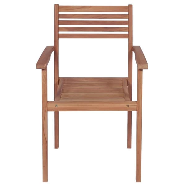 vidaXL Stapelbara trädgårdsstolar med dynor 6 st massiv teak Blå