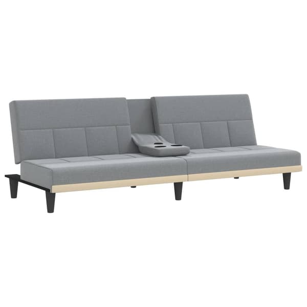 vidaXL Bäddsoffa med kuddar ljusgrå tyg Grå