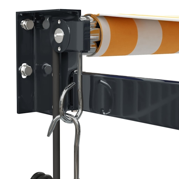 vidaXL Automatisk infällbar markis gul och vit 4x3 m Flerfärgsdesign