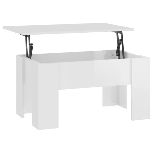 vidaXL Soffbord vit högglans 79x49x41 cm konstruerat trä Vit