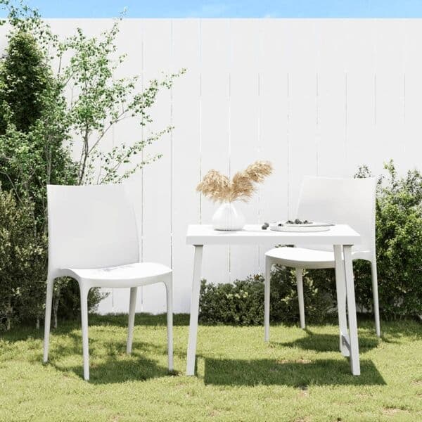 vidaXL Trädgårdsstolar 2 st vit 50x46x80 cm polypropen Vit