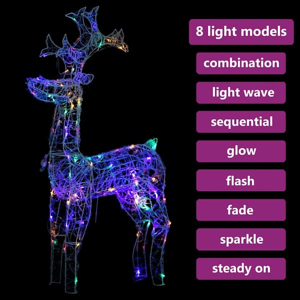 vidaXL Ren juldekoration 90 LED 60x16x100 cm akryl multifärg