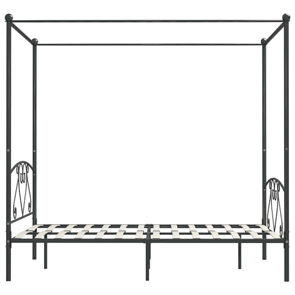 vidaXL Himmelsäng grå metall 160x200 cm grå