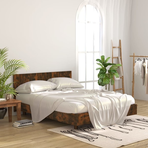 vidaXL Sänggavel rökfärgad ek 160x1,5x80 cm konstruerat trä Brun