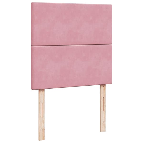 vidaXL Ramsäng med madrass rosa 90x190 cm sammet Rosa