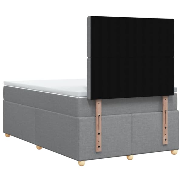 vidaXL Ramsäng med madrass ljusgrå 120x200 cm tyg Grå