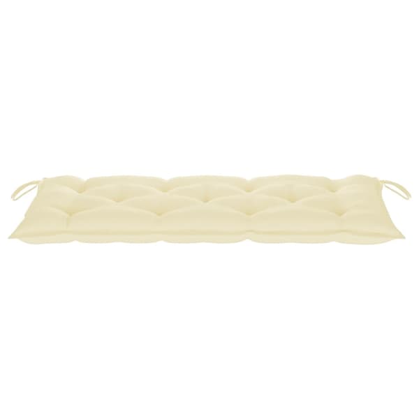 vidaXL Trädgårdsbänk med dyna 120 cm bambu Creme