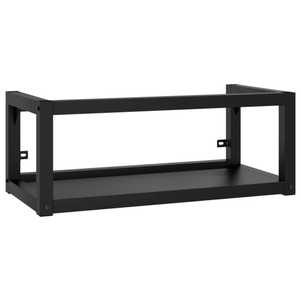 vidaXL Väggmonterad ram för tvättställ svart 79x38x31 cm järn Svart