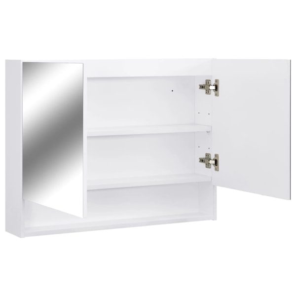 vidaXL LED-Spegelskåp för badrum vit 80x15x60 cm MDF Vit